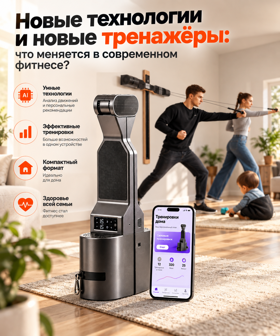 Новые технологии и современный тренажёр для домашних тренировок